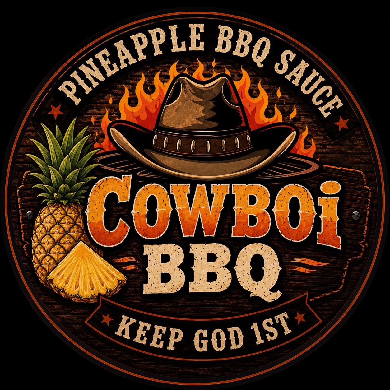 Pineapple BBQ Sauce label